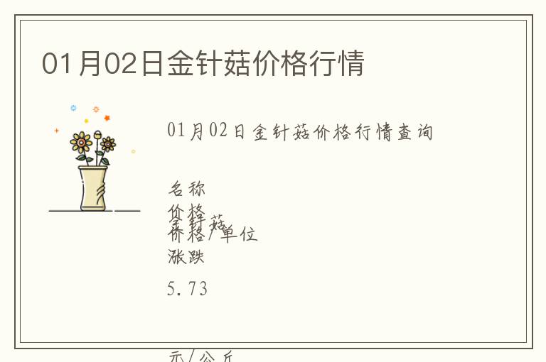 01月02日金針菇價格行情
