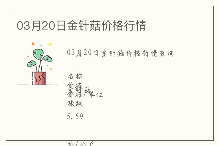 03月20日金針菇價格行情