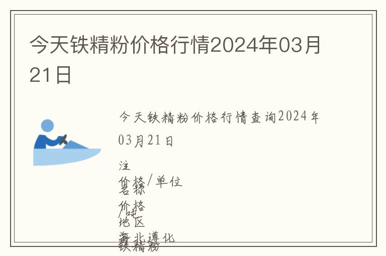 今天鐵精粉價(jià)格行情2024年03月21日