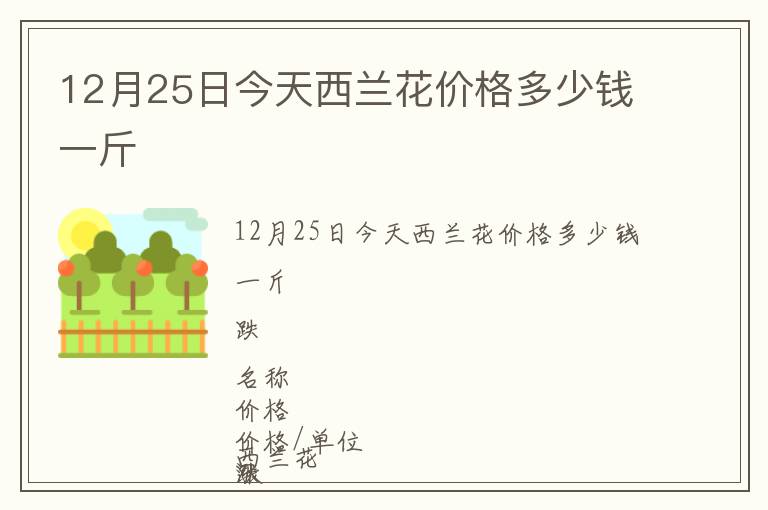 12月25日今天西蘭花價(jià)格多少錢一斤