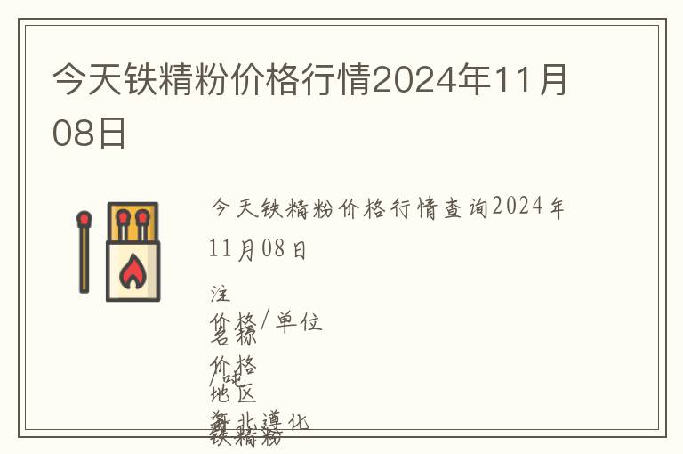 今天鐵精粉價格行情2024年11月08日