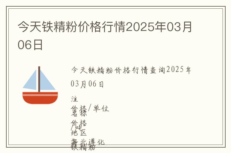 今天鐵精粉價格行情2025年03月06日