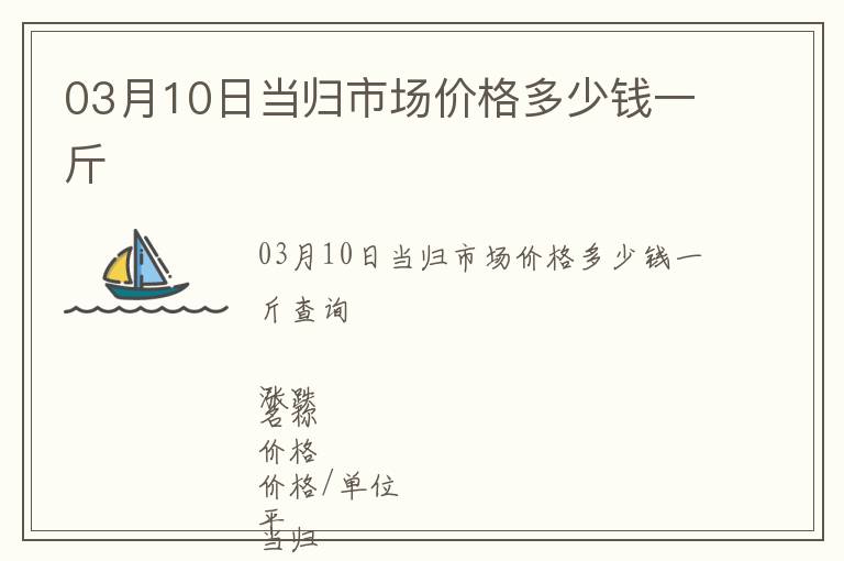 03月10日當歸市場價格多少錢一斤