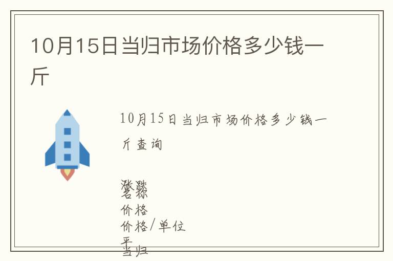10月15日當(dāng)歸市場價(jià)格多少錢一斤