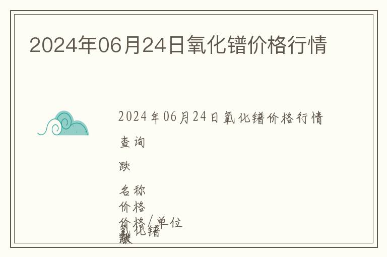 2024年06月24日氧化鐠價格行情