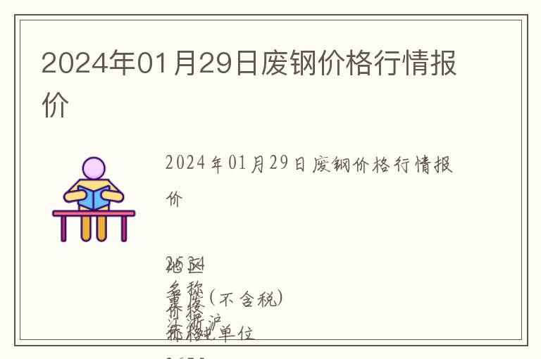 2024年01月29日廢鋼價格行情報價