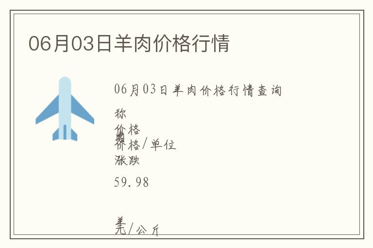 06月03日羊肉價格行情