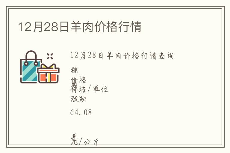 12月28日羊肉價格行情