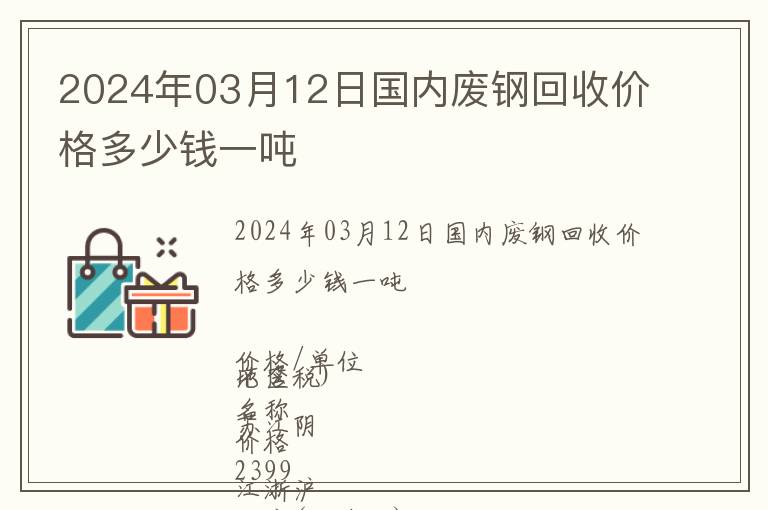 2024年03月12日國內(nèi)廢鋼回收價格多少錢一噸