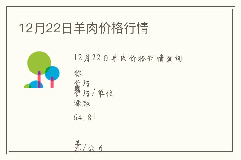 12月22日羊肉價(jià)格行情
