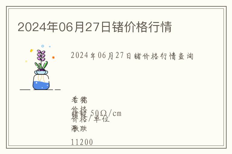 2024年06月27日鍺價(jià)格行情