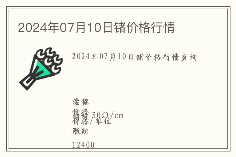 2024年07月10日鍺價格行情