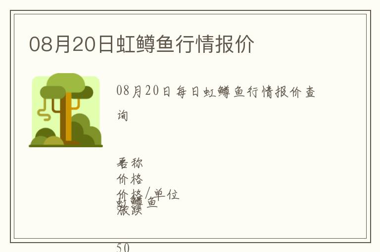 08月20日虹鱒魚行情報價