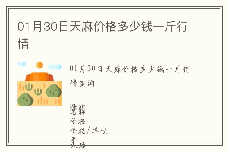 01月30日天麻價格多少錢一斤行情