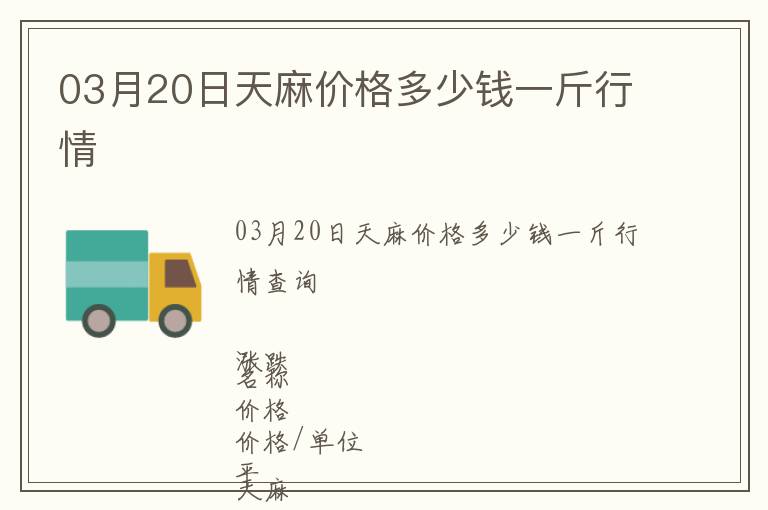 03月20日天麻價格多少錢一斤行情