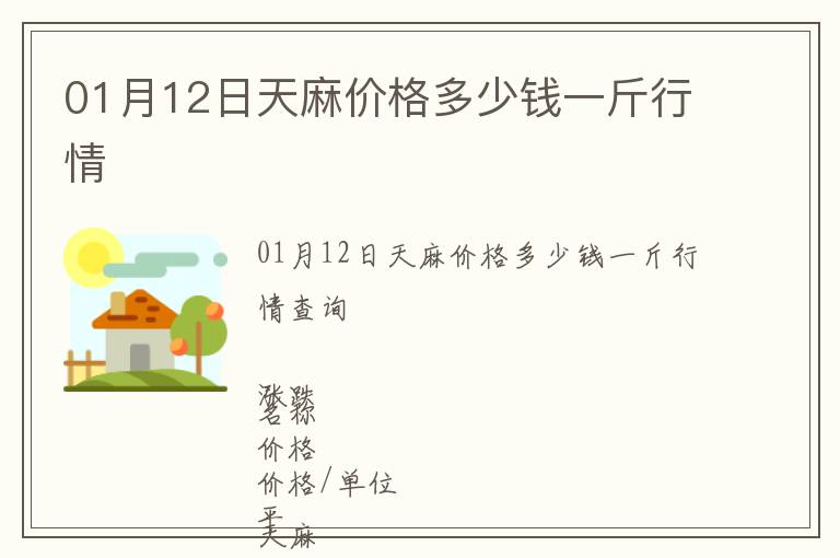 01月12日天麻價(jià)格多少錢一斤行情
