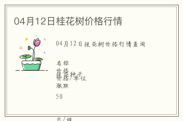 04月12日桂花樹價格行情