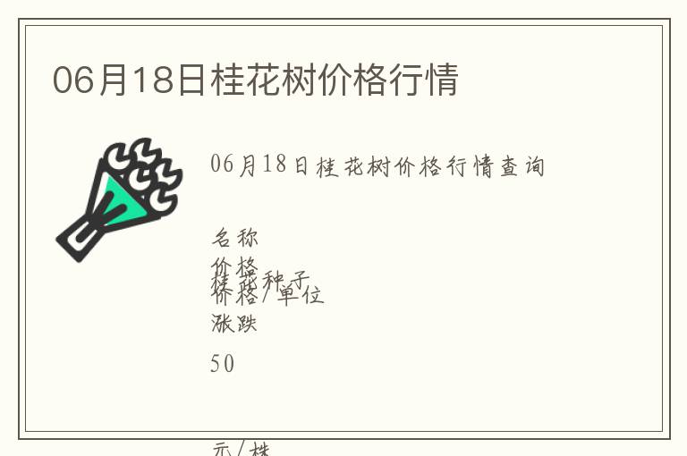 06月18日桂花樹價格行情