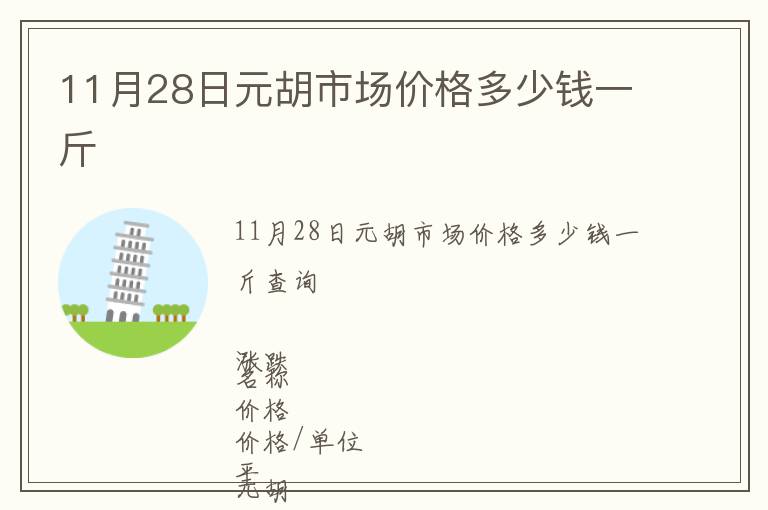 11月28日元胡市場價(jià)格多少錢一斤