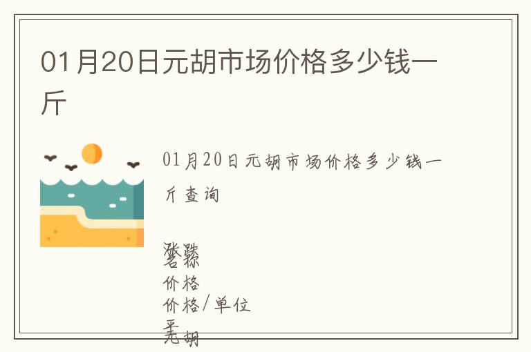 01月20日元胡市場價格多少錢一斤
