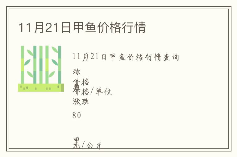 11月21日甲魚價(jià)格行情