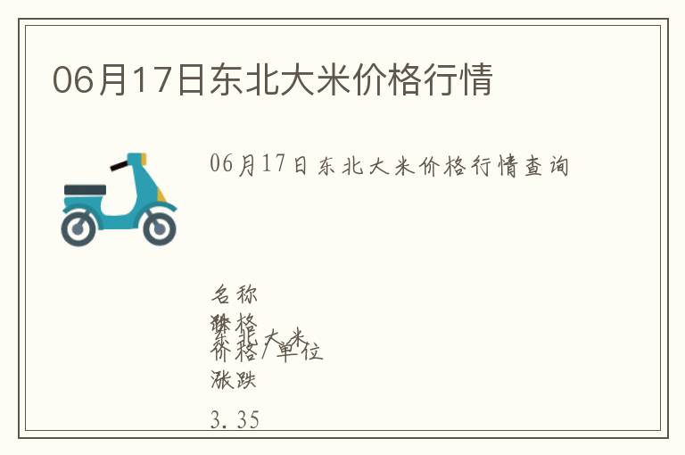 06月17日東北大米價格行情