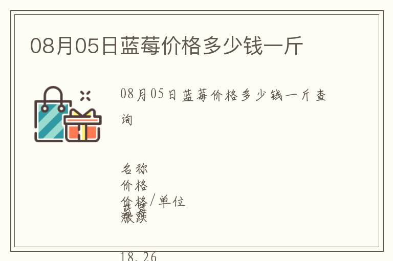 08月05日藍莓價格多少錢一斤