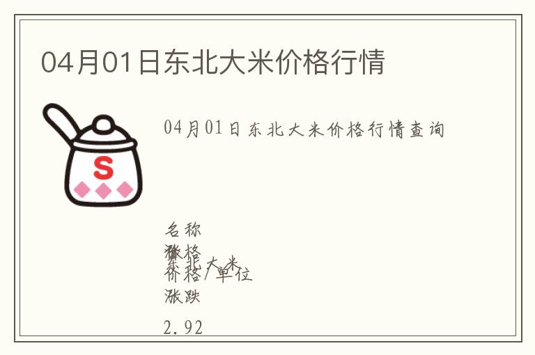 04月01日東北大米價格行情
