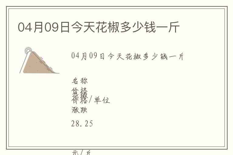 04月09日今天花椒多少錢一斤