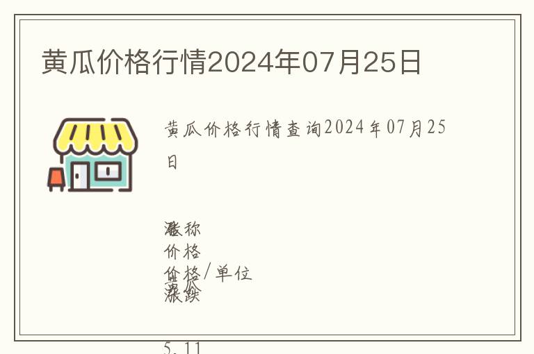 黃瓜價(jià)格行情2024年07月25日
