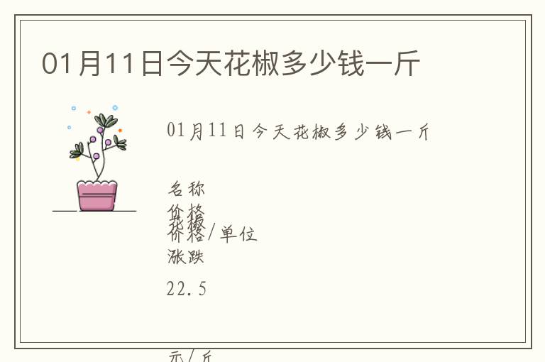 01月11日今天花椒多少錢一斤