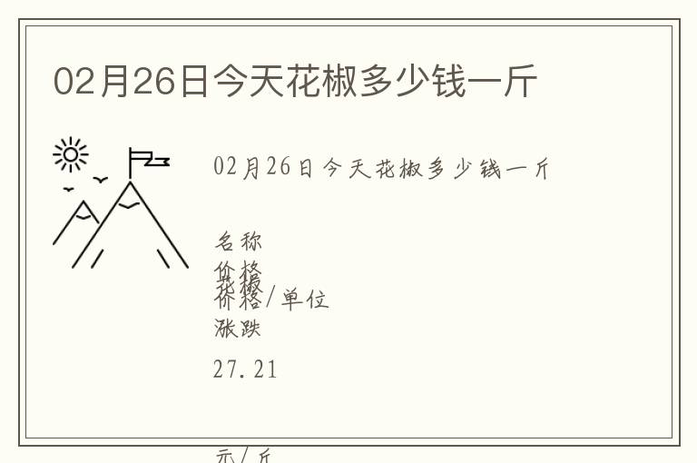 02月26日今天花椒多少錢一斤