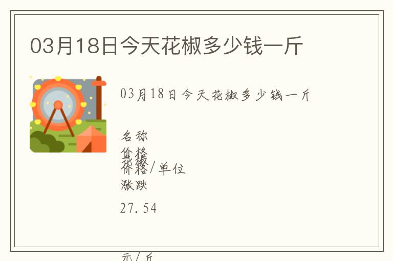 03月18日今天花椒多少錢一斤