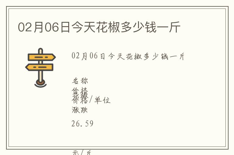 02月06日今天花椒多少錢一斤