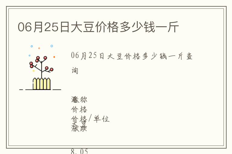 06月25日大豆價(jià)格多少錢一斤