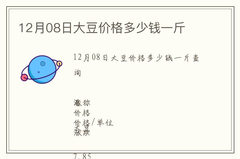 12月08日大豆價(jià)格多少錢一斤