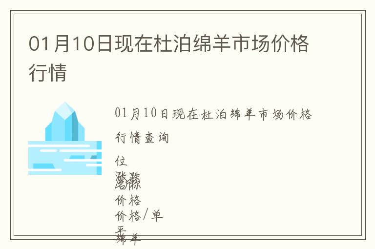 01月10日現(xiàn)在杜泊綿羊市場價格行情