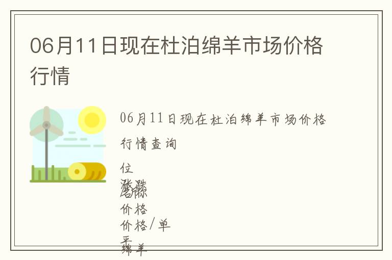 06月11日現(xiàn)在杜泊綿羊市場價(jià)格行情