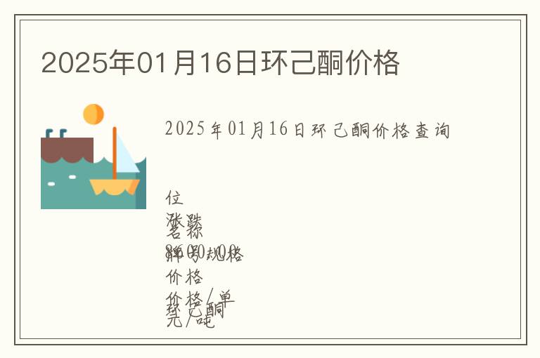 2025年01月16日環己酮價格