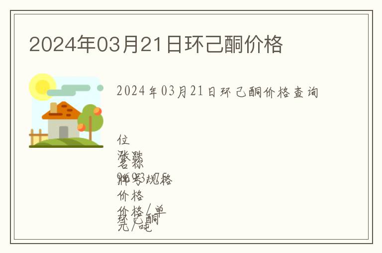 2024年03月21日環己酮價格