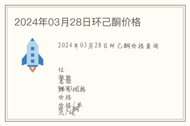 2024年03月28日環己酮價格