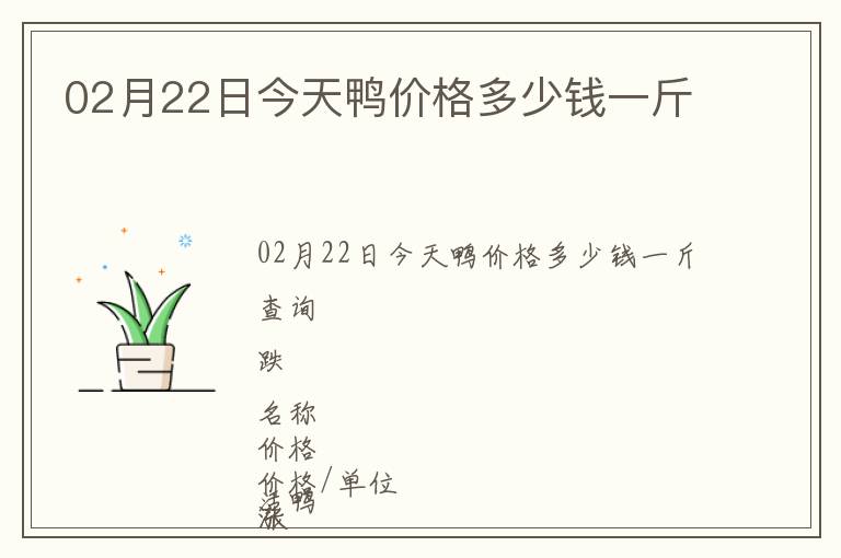 02月22日今天鴨價格多少錢一斤