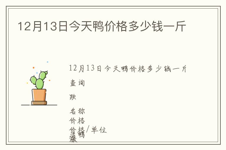 12月13日今天鴨價格多少錢一斤