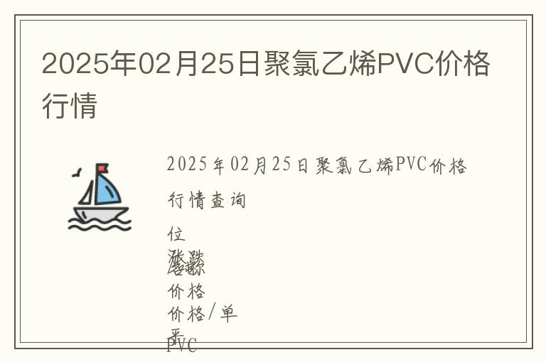 2025年02月25日聚氯乙烯PVC價格行情