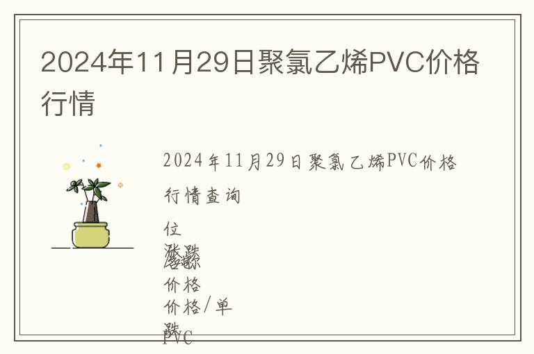 2024年11月29日聚氯乙烯PVC價(jià)格行情