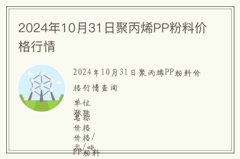 2024年10月31日聚丙烯PP粉料價(jià)格行情
