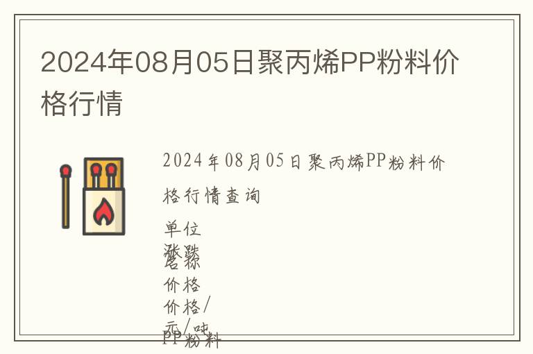 2024年08月05日聚丙烯PP粉料價(jià)格行情