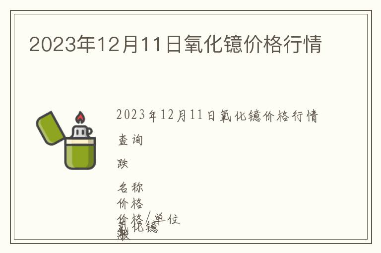 2023年12月11日氧化鐿價(jià)格行情