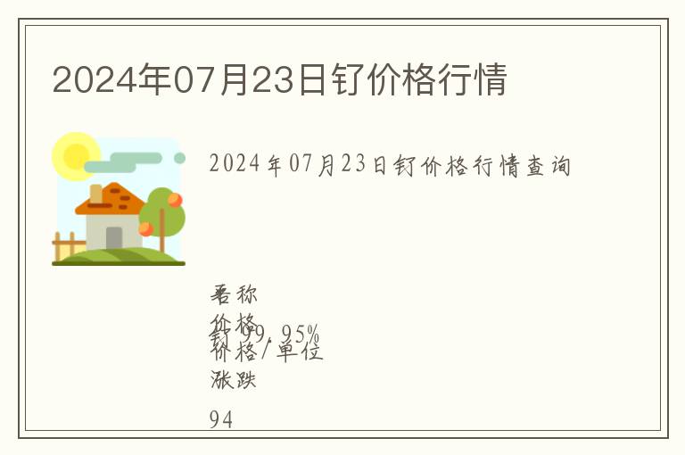 2024年07月23日釕價格行情
