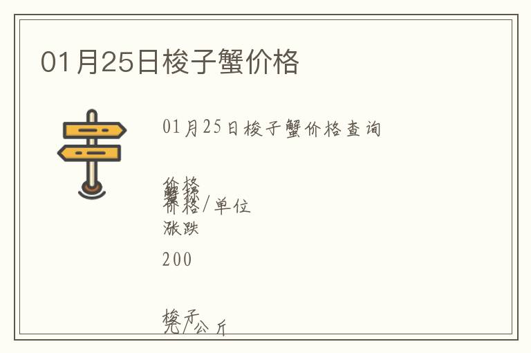 01月25日梭子蟹價格